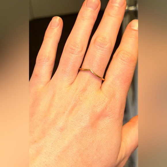 Pandora 14k Gold Plated Polished Wishbone Ring- Size 10 - Picture 4 of 8